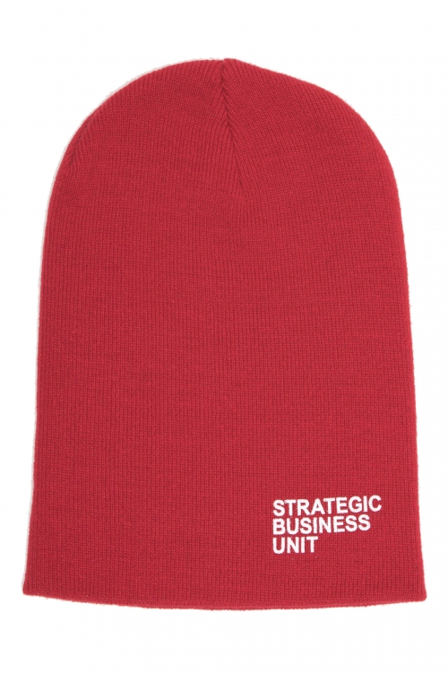 SBU 04759_23AW Bonnet en tricot rouge double épaisseur 01