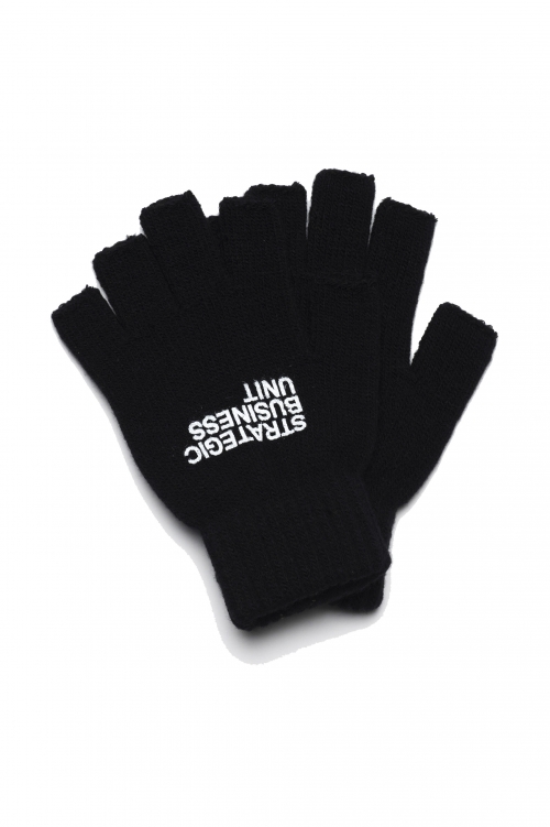 SBU 04789_23AW Black knitted fingerless gloves 01