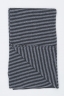 SBU 01018 Classic striped winter scarf in cashmere blend black and grey 03