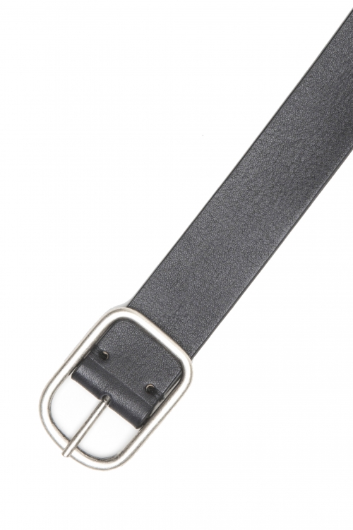 SBU 04795_23AW Black bullhide leather belt 1.4 inches 01