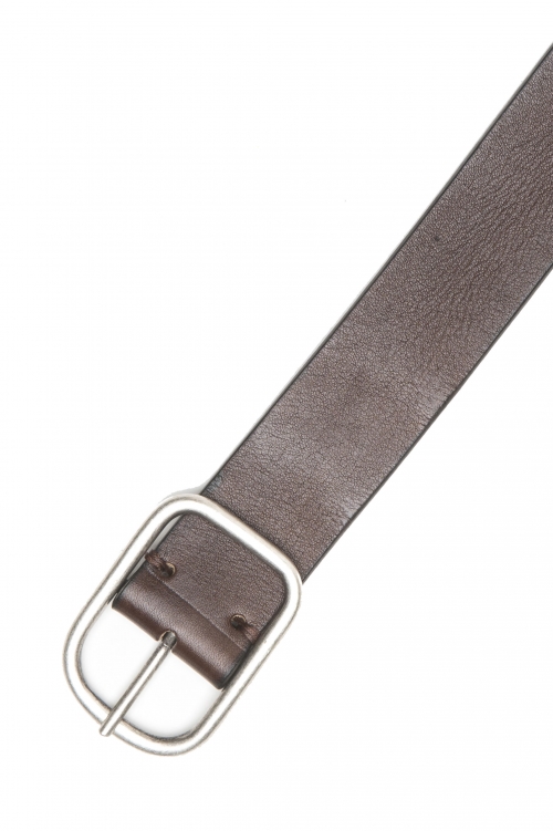 SBU 04796_23AW Brown bullhide leather belt 1.4 inches 01