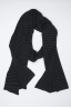 SBU 01020 Classic striped winter scarf in cashmere blend black and dark grey 01