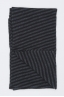 SBU 01020 Classic striped winter scarf in cashmere blend black and dark grey 03