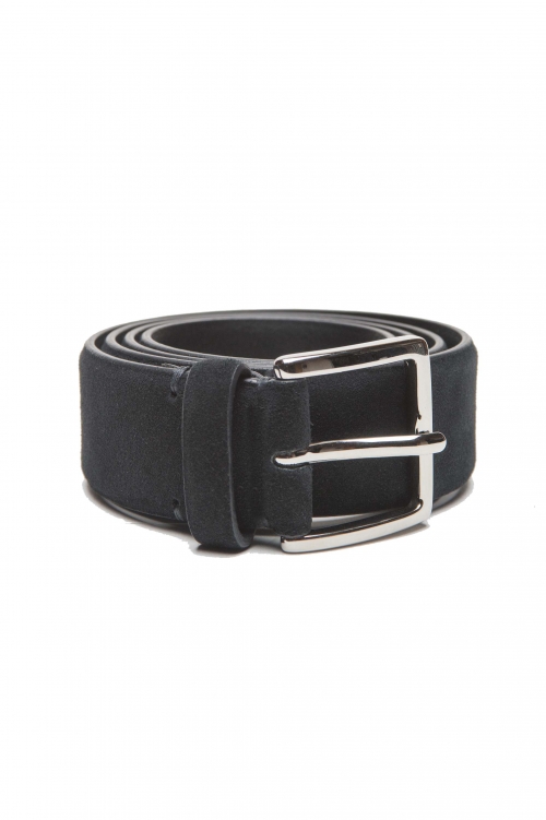 SBU 04816_23AW Classic belt in blue suede leather 1.4 inches 01