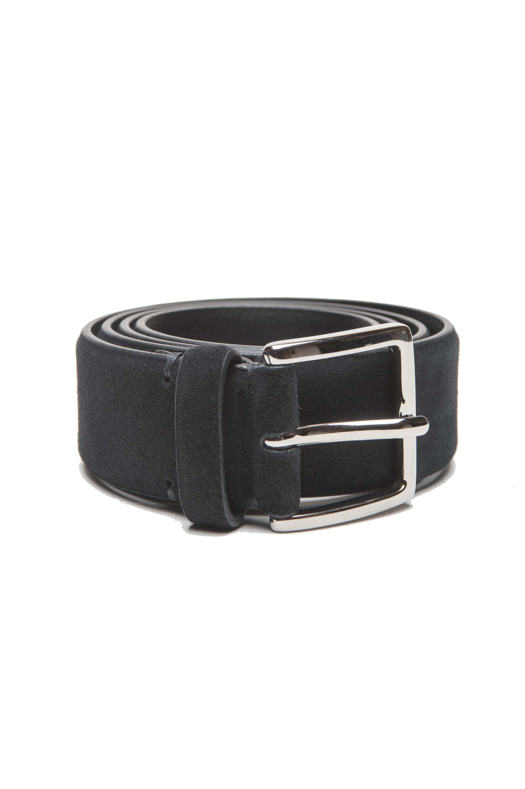 SBU 04816_23AW Classic belt in blue suede leather 1.4 inches 01