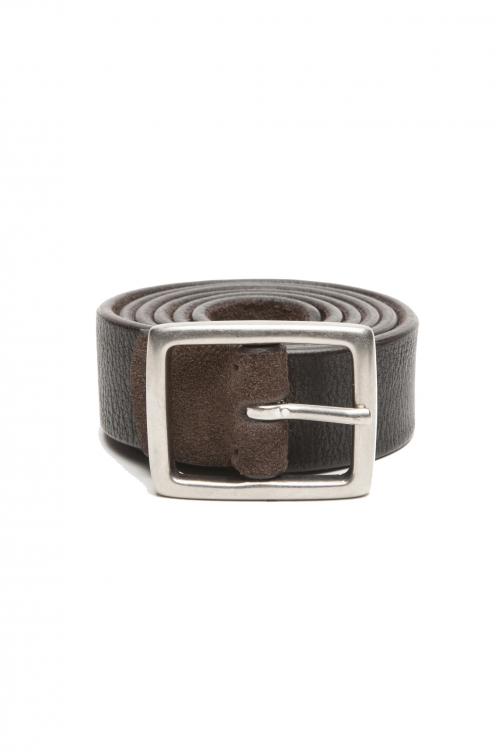 SBU 04819_23AW Cinturón reversible de cuero marrón y negro 3 centímetros 01