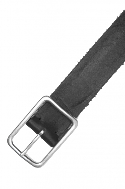 SBU 04847_24SS Black bullhide leather belt 1.4 inches 01
