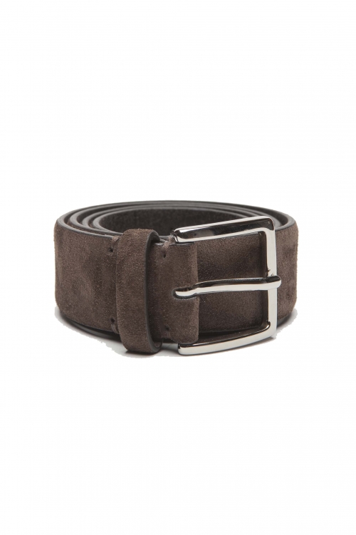 SBU 04861_24SS Classic belt in brown suede leather 1.4 inches 01