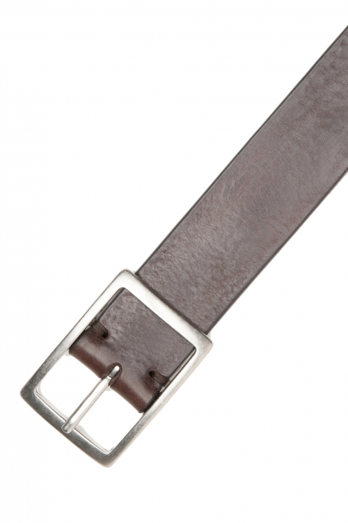 SBU 04866_24SS Brown bullhide leather belt 1.4 inches 01