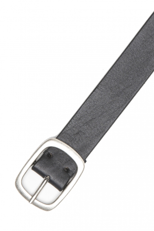 SBU 04871_24SS Black bullhide leather belt 1.2 inches 01