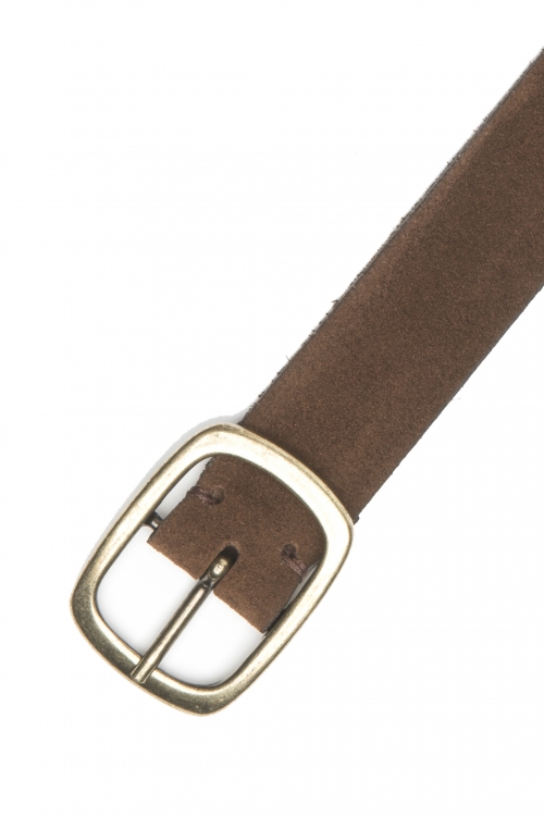 SBU 04877_24SS Brown suede leather belt 1,2 inches 01