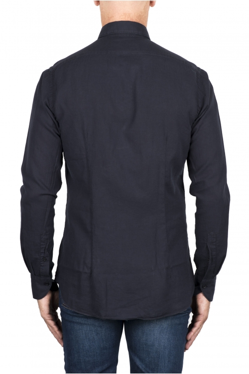 SBU 04893_24SS Blue navy cotton twill shirt 01