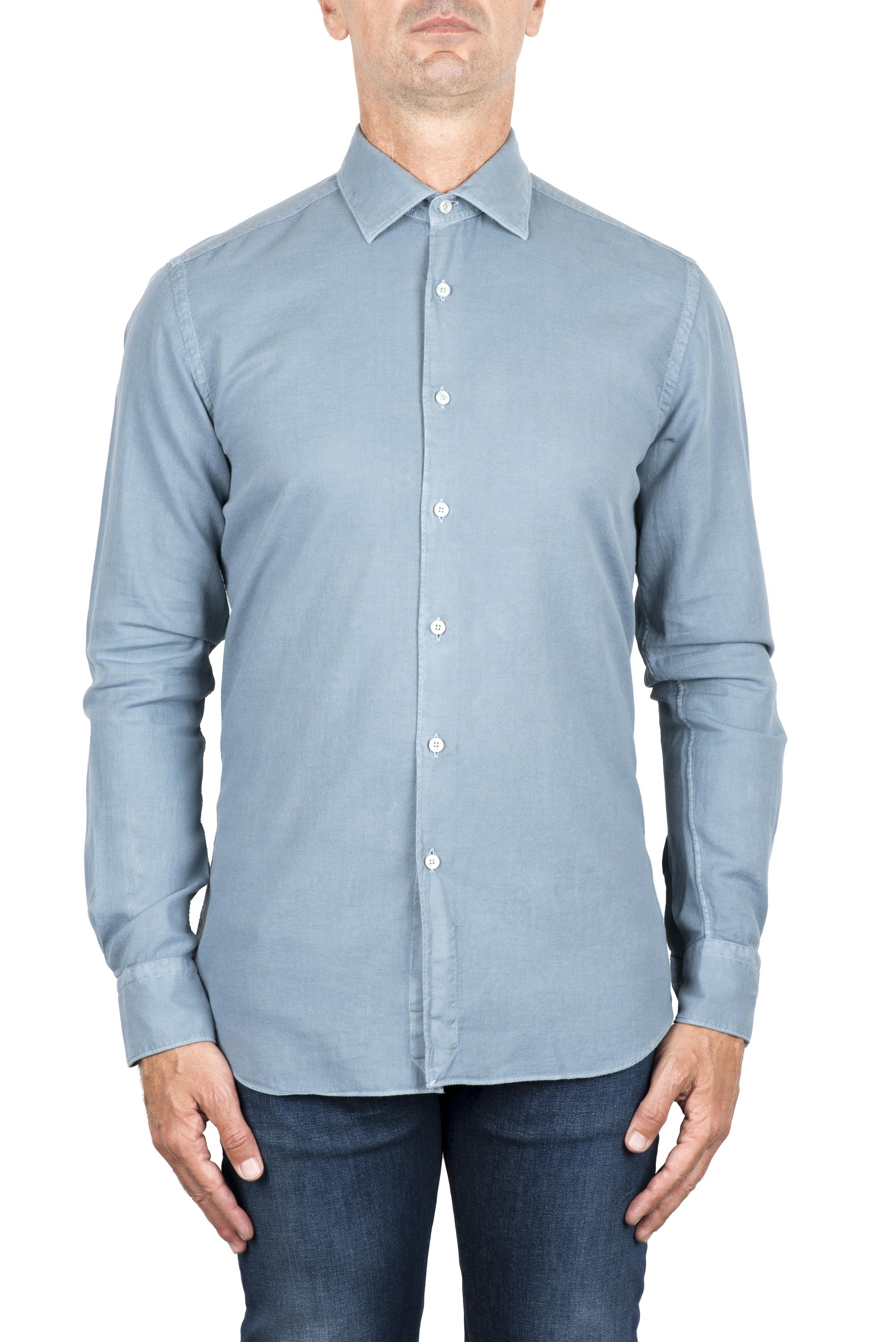SBU 04894_24SS Light blue cotton twill shirt 01