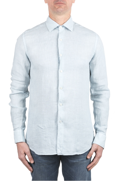 SBU 04907_24SS Classic pale blue linen shirt 01