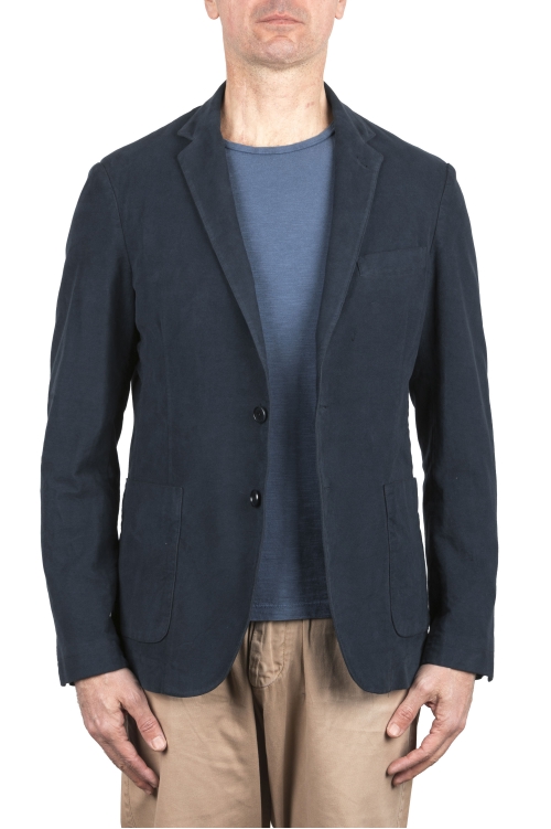 SBU 04921_24SS Navy blue stretch cotton sport jacket 01