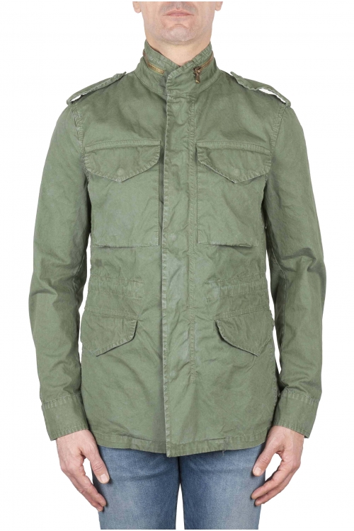 SBU 04944_24SS Stone washed green cotton military field jacket 01