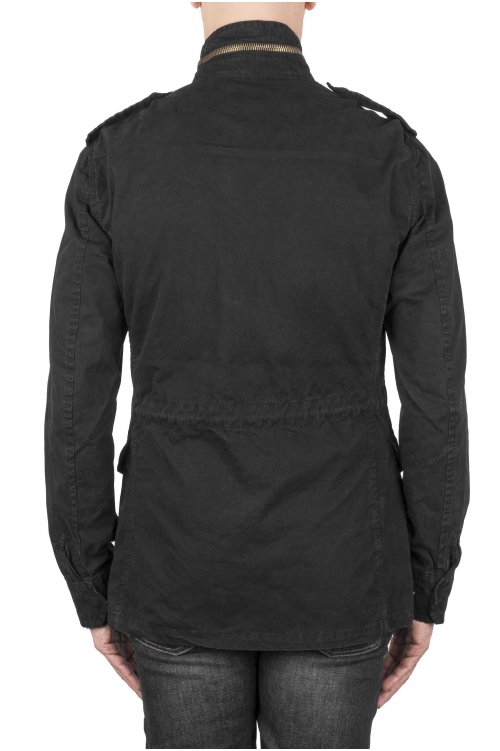 SBU 04945_24SS Stone washed black cotton military field jacket 01