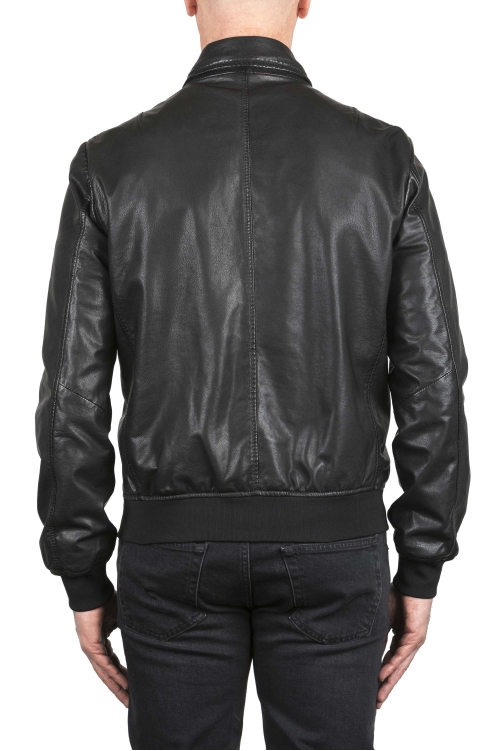 SBU 04949_24SS Classic black leather lined jacket 01