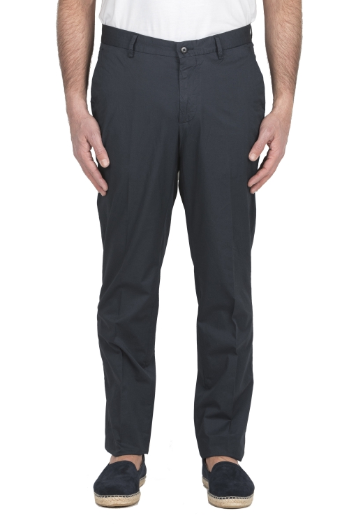 SBU 04973_24SS Chino pants in navy blue ultra-light stretch cotton 01