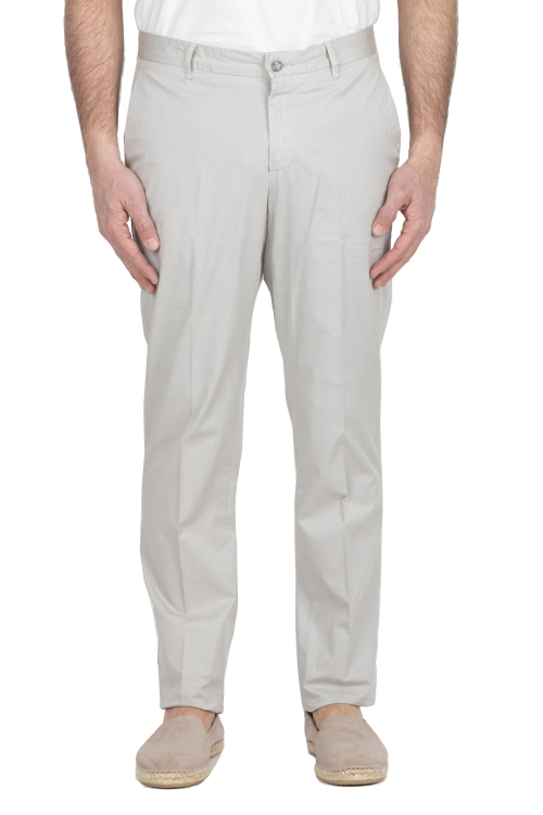 SBU 04976_24SS Pantalón chino de algodón elástico ultraligero perlado 01