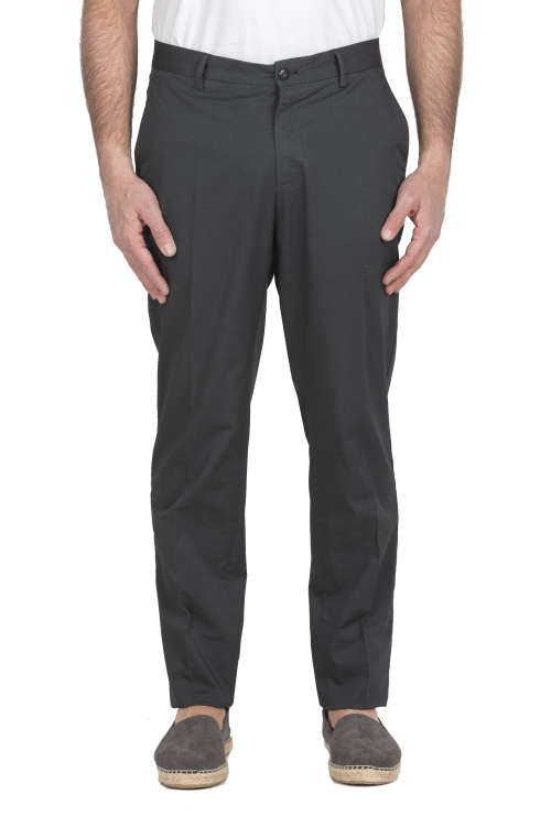 SBU 04980_24SS Pantalón chino clásico de algodón elástico gris 01