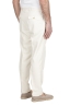 SBU 04982_24SS White soft cotton blend pants with pinces 04