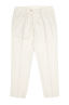 SBU 04982_24SS Pantalón blanco de mezcla de algodón suave con pinzas 06