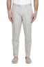 SBU 04984_24SS Pearl grey soft cotton blend pants with pinces 01