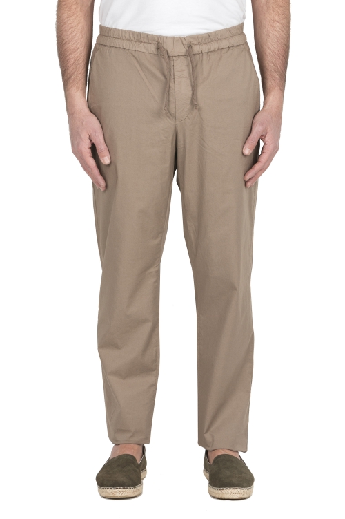 SBU 04988_24SS Pantaloni comfort in cotone elasticizzato beige 01