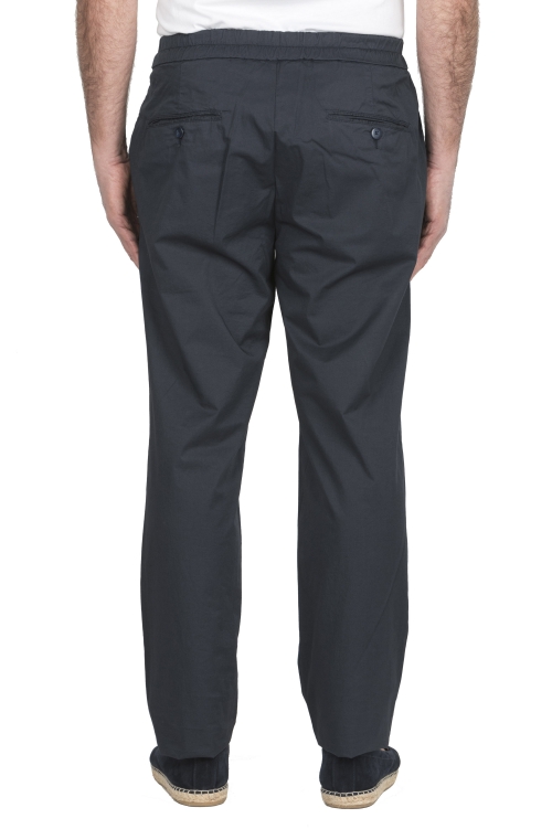 SBU 04992_24SS Pantaloni comfort in cotone elasticizzato blu 01
