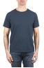 SBU 05016_24SS T-shirt girocollo aperto in cotone fiammato blu 01