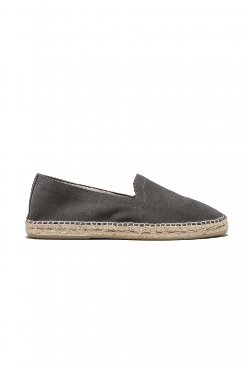 SBU 05036_24SS Original grey suede leather espadrilles with rubber sole 01