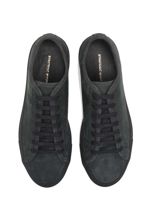 SBU 05056_24SS Classic lace up sneakers in anthracite grey nubuk leather 01