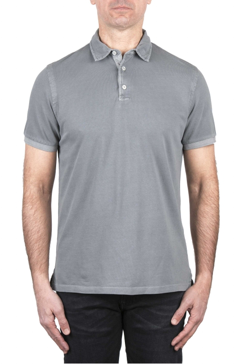 SBU 05060_24SS Short sleeve grey pique polo shirt 01