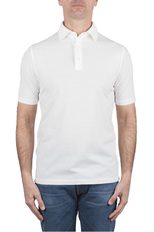 SBU 05068_24SS Short sleeve white light cotton polo shirt 01
