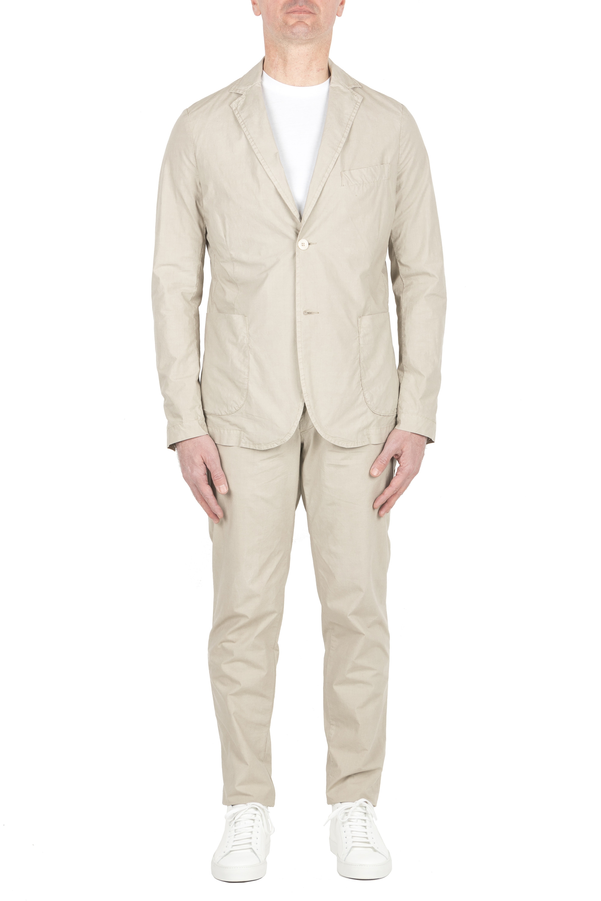 SBU 05108_24SS Grey cotton blend sport suit blazer and trouser 01