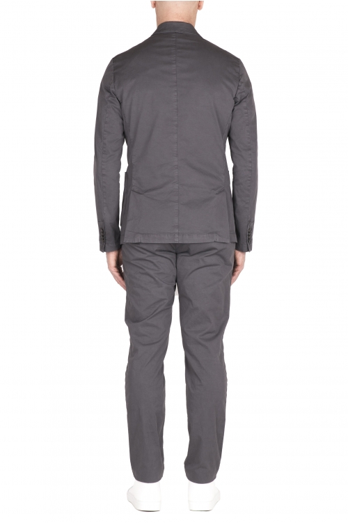 SBU 05115_24SS Blazer et pantalon de costume sport en coton gris 01