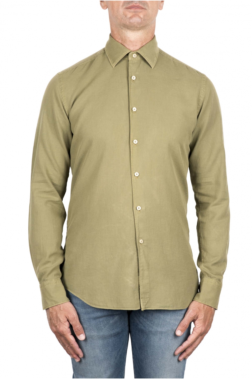 SBU 05773_AW Camicia in twill di cotone salvia 01