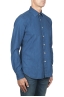 SBU 05791_AW Pure indigo dyed classic blue cotton denim shirt 02