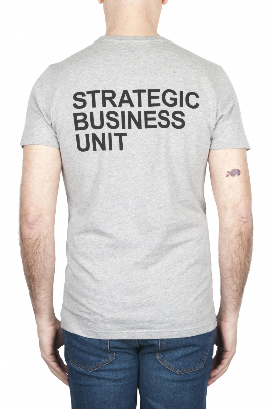 SBU 06082_SS T-shirt girocollo grigia melange stampata a mano 02
