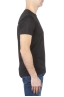 SBU 01165 Clásica camiseta de cuello redondo negra manga corta de algodón 03