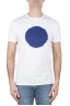 SBU 01167 Shirt classique bleu et blanche col rond manches courtes en coton graphique imprimé 01