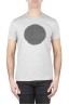SBU 01169 Shirt classique noir et gris col rond manches courtes en coton graphique imprimé 01