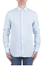 SBU 06151_SS Camicia classica in lino azzurra 01