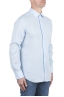 SBU 06151_SS Camicia classica in lino azzurra 02