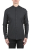SBU 06161_SS Camicia con collo coreano in cotone nera 01