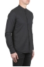 SBU 06161_SS Camicia con collo coreano in cotone nera 02