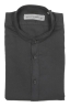 SBU 06161_SS Camicia con collo coreano in cotone nera 06