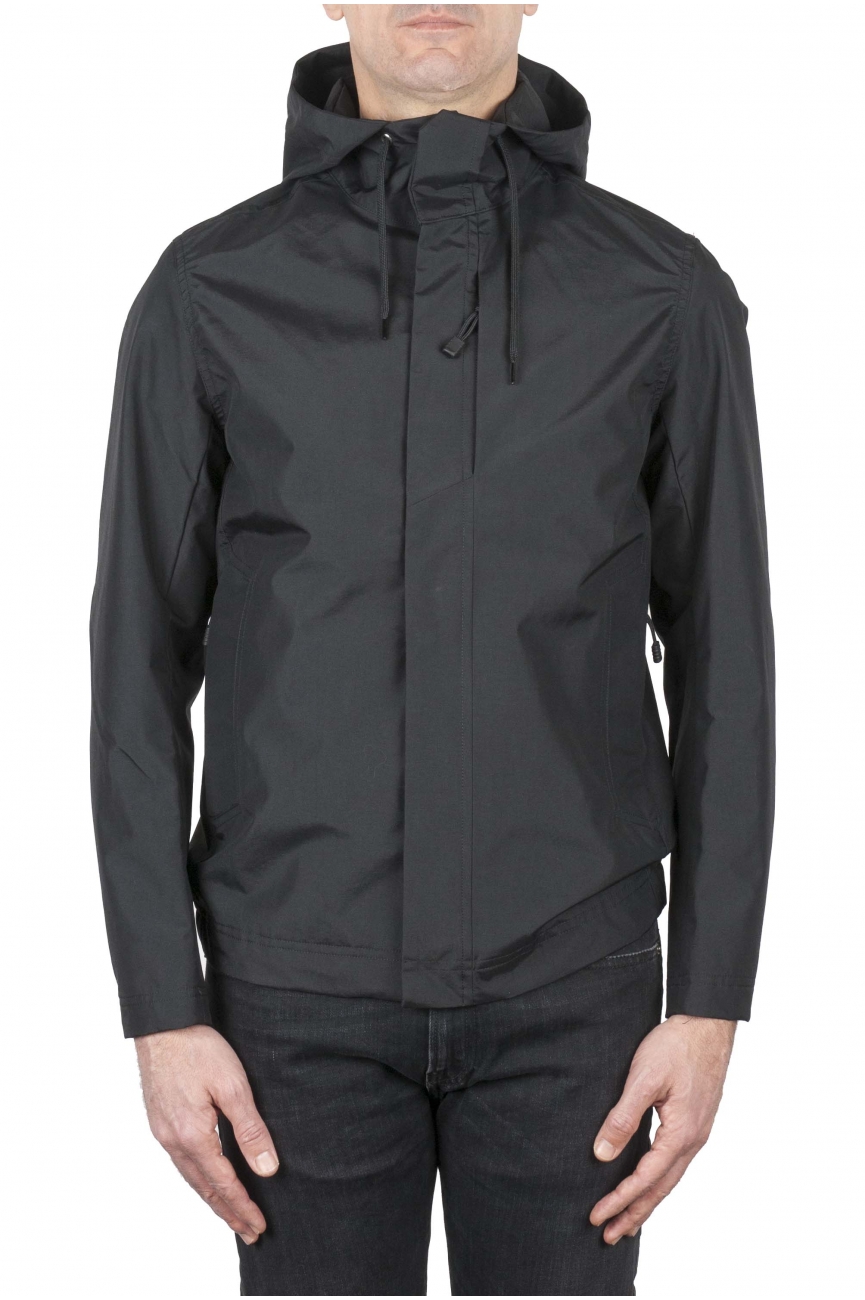 SBU 06190_SS Chaqueta cortavientos técnica impermeable con capucha negra 01