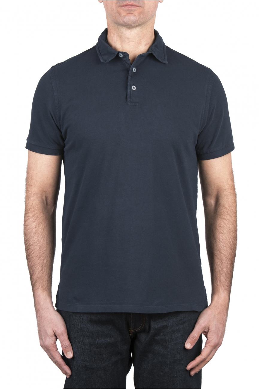 SBU 06306_SS Polo in piqué a maniche corte blu 01
